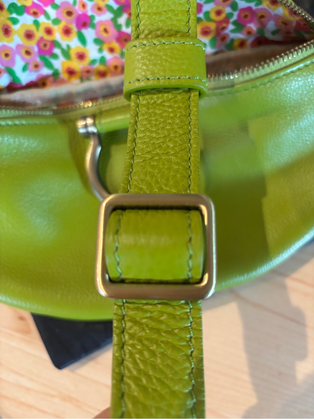 Green Leather Mini Crossbody Belt Bag By Sapahn — image 7 of 8